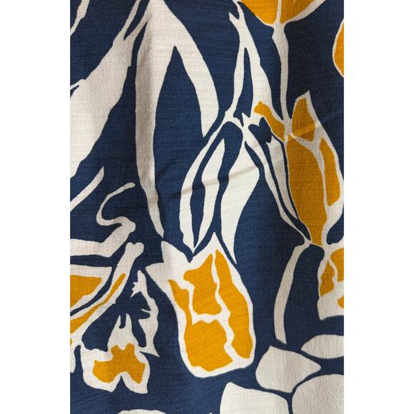 Ann Taylor Floral Mini Skirt Womens Size 10 Blue Yellow Tropical Lined Zip EUC - Picture 5 of 7